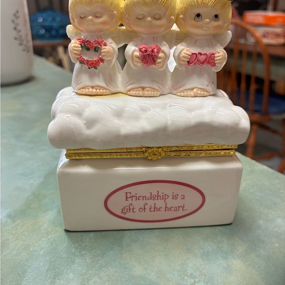 Hallmark Angel Trio  Box with Heart Accents